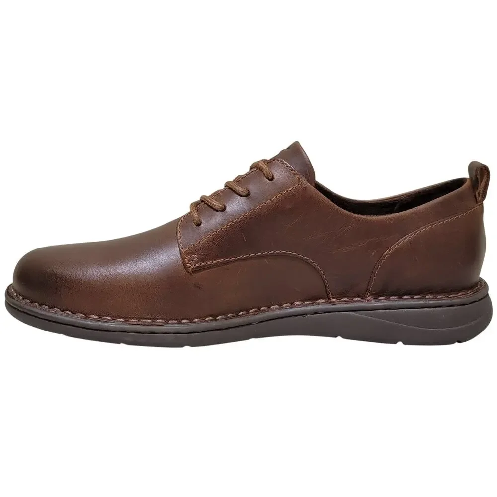Born Men Todd Plain Toe Casual Derby Oxfords Size US 9M Dark Brown Leather